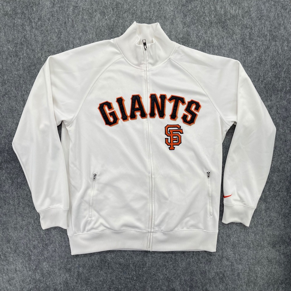 San Francisco Giants Track Jacket Mens Large White Nike Full Zip MLB Baseball